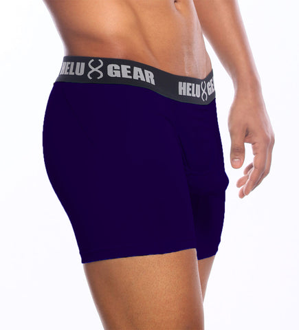Front view of navy blue Baaz boxer briefs