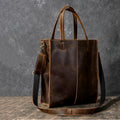 Handmade Tote Bag Crazy Horse Leather Shoulder Bag Shopping Bag