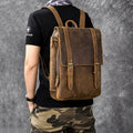 Full Grain Leather Men's Backpack, Distressed Leather Travel Backpack, Laptop Backpack