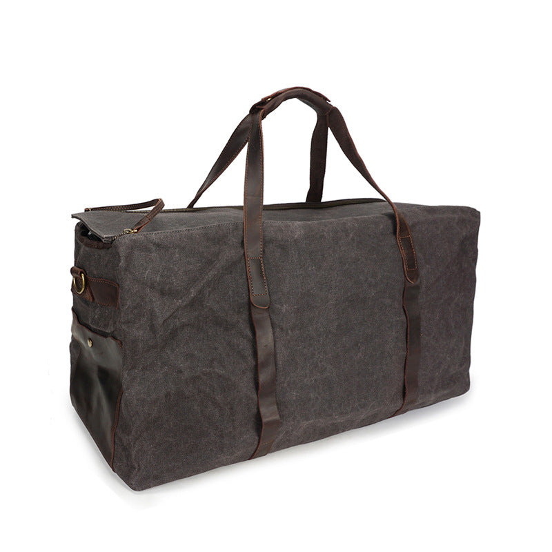 Canvas Leather Overnight Bag Waterproof Canvas Duffle Bag Crossbody Travel Bag