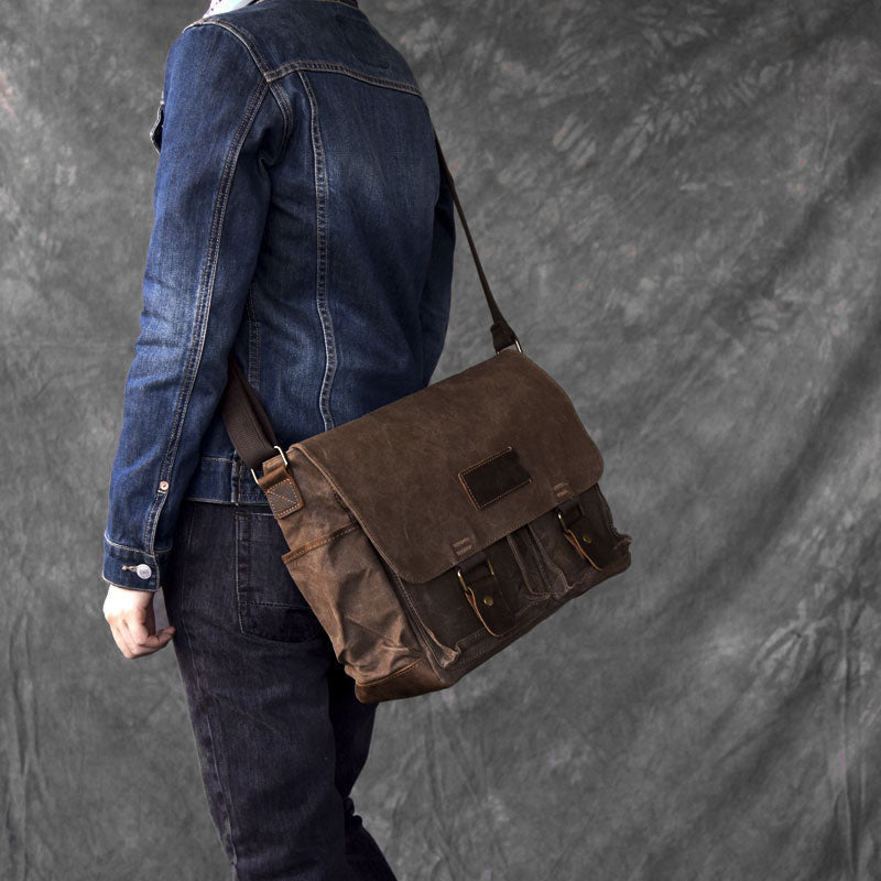 Large Capacity Men Shoulder Bag Canvas Men Messenger Bag Satchel Bag