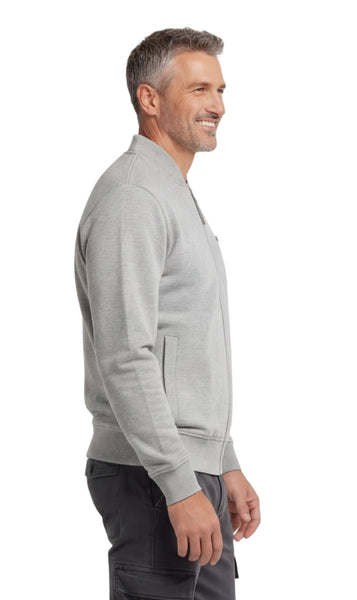 Men's Zip-Up Baseball Fleece Jacket — Lightweight Cotton Blend