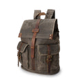 Outing Sport Travelling Waxed Canvas Leather Backpack, Casual Laptop Backpack, Vintage Waterproof Shoulder School Bag 5252