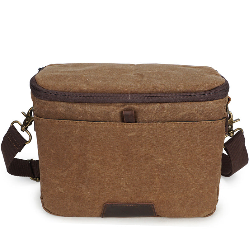 Flash Sale Camera Bag Waxed Canvas DSLR Camera Bag Vintage Crossbody Messenger Bag