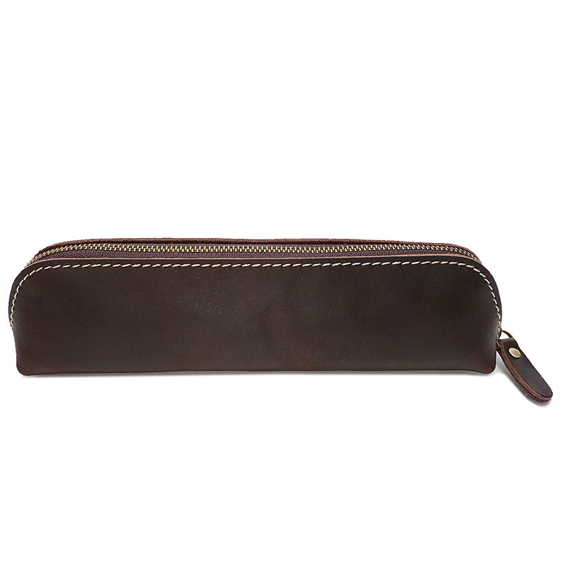 Retro Pen Bag Full Grain Leather Pencil Case Handmade Pen Holder YD1025