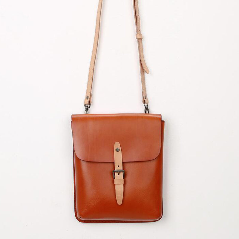 Vegetable Tanned Leather Shoulder Bag Ladies Messenger Bag Handmade Satchel Bag
