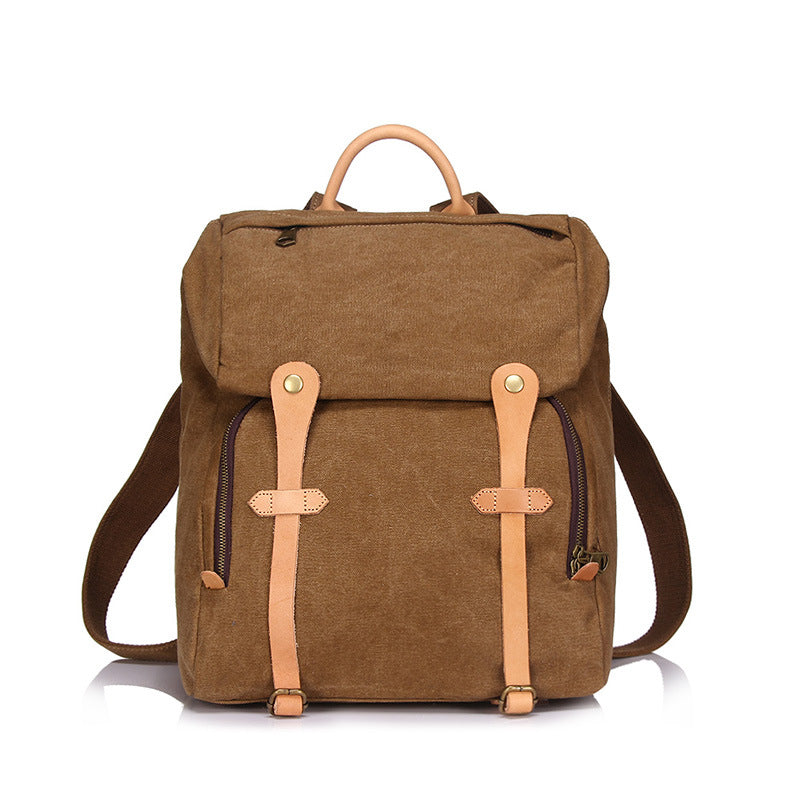 Retro Canvas Travel Backpack Large Capacity Canvas Backpack Men Canvas School Backpack