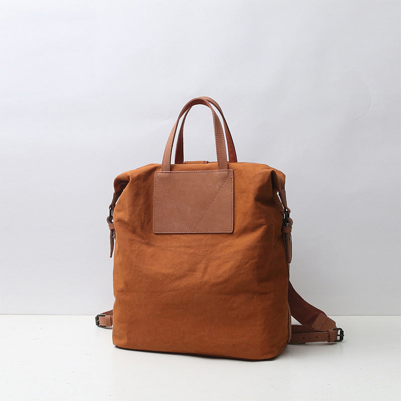 Canvas Backpack Canvas With Full Grain Leather Travel Backpack School Backpack Y8135