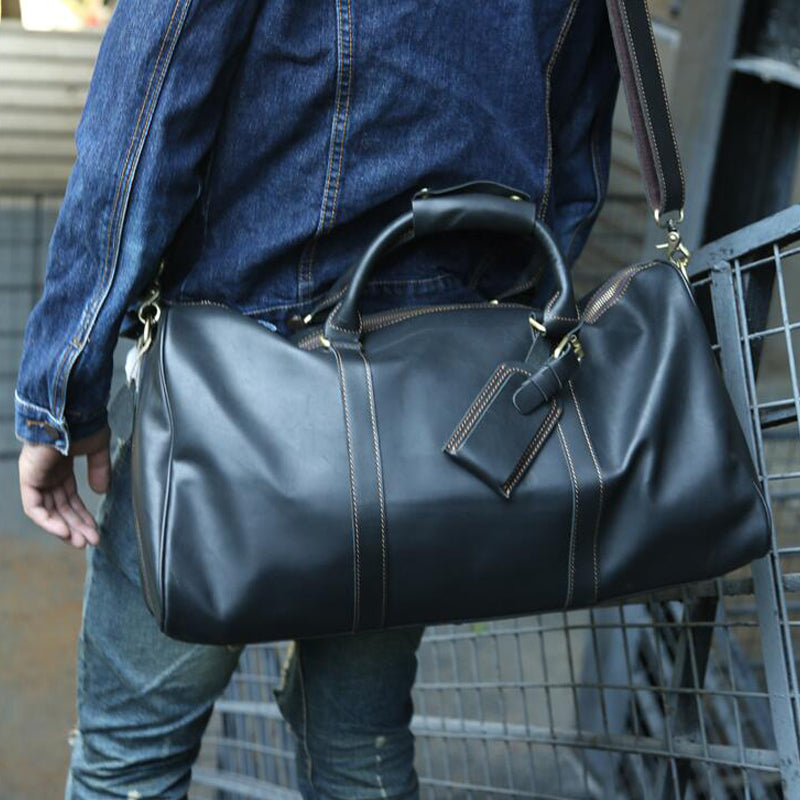 Men Large Tote Weekend Bag Cowhide Duffle Bag Travel Bag Z9016