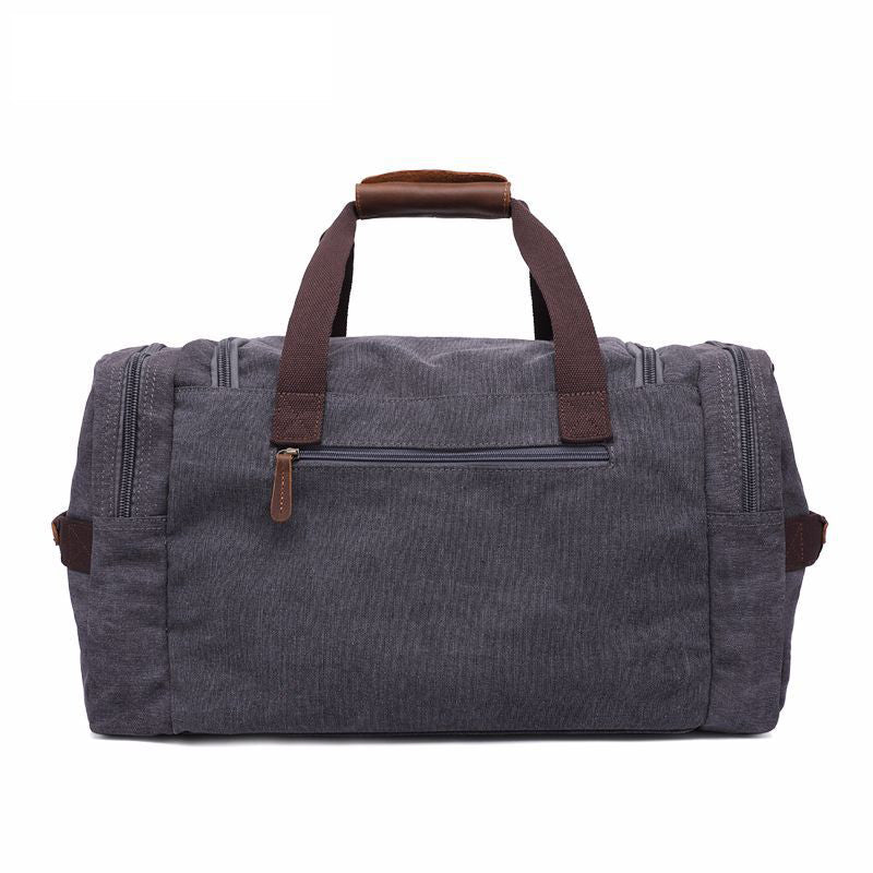 ROCKCOW Weekender Overnight Bag Canvas Genuine Leather Travel Duffel Tote AF14