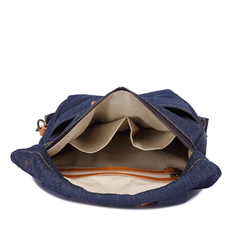 New Denim Canvas Casual Backpack Leather With Canvas School Backpack Fashion Travel Canvas Backpack YD3136