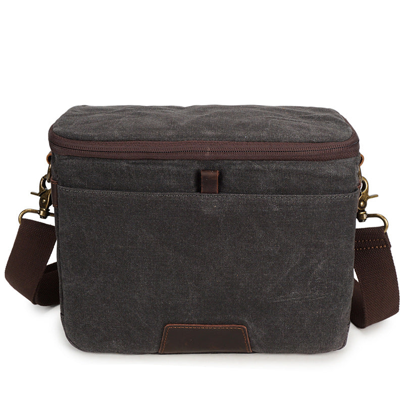 Flash Sale Camera Bag Waxed Canvas DSLR Camera Bag Vintage Crossbody Messenger Bag