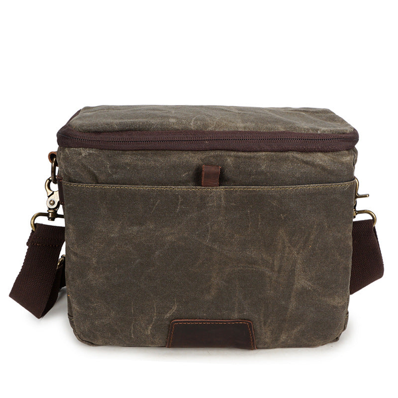 Flash Sale Camera Bag Waxed Canvas DSLR Camera Bag Vintage Crossbody Messenger Bag