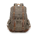 Crazy Horse Canvas Leather Backpack, Travlling Laptop Backpack, Vintage Waterproof Shoulder Outing Bag