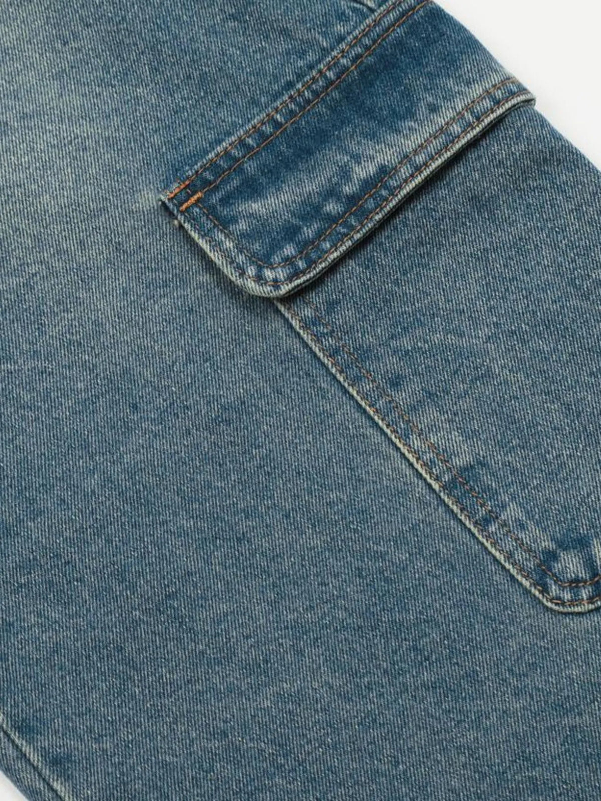 Men's Washed Multi-Pocket Cargo Jeans