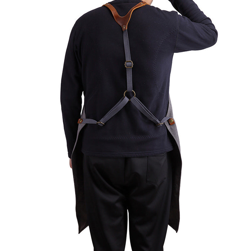 Craftsman Durable Apron Retro Canvas Apron Workshop Long Apron WQ5895