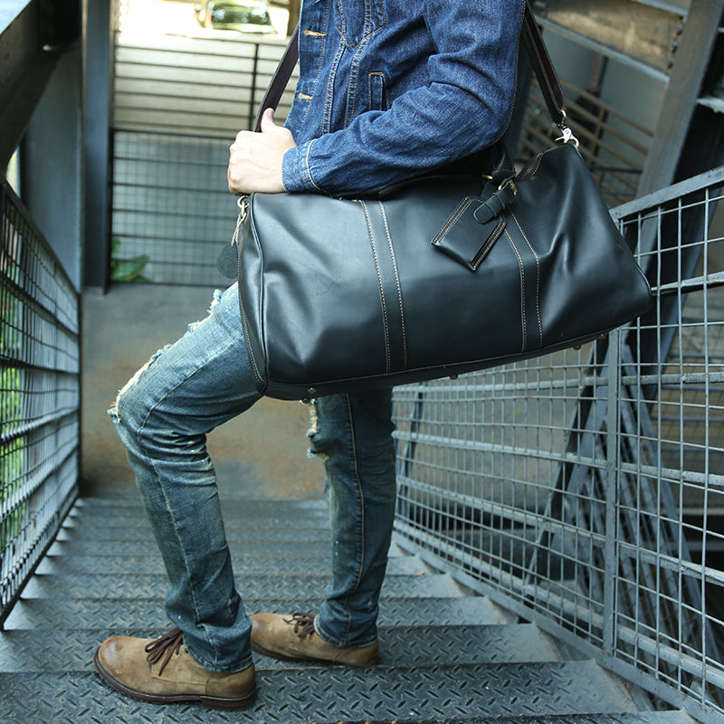 Men Large Tote Weekend Bag Cowhide Duffle Bag Travel Bag Z9016