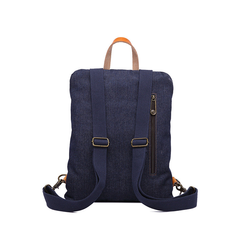 New Denim Canvas Casual Backpack Leather With Canvas School Backpack Fashion Travel Canvas Backpack YD3136