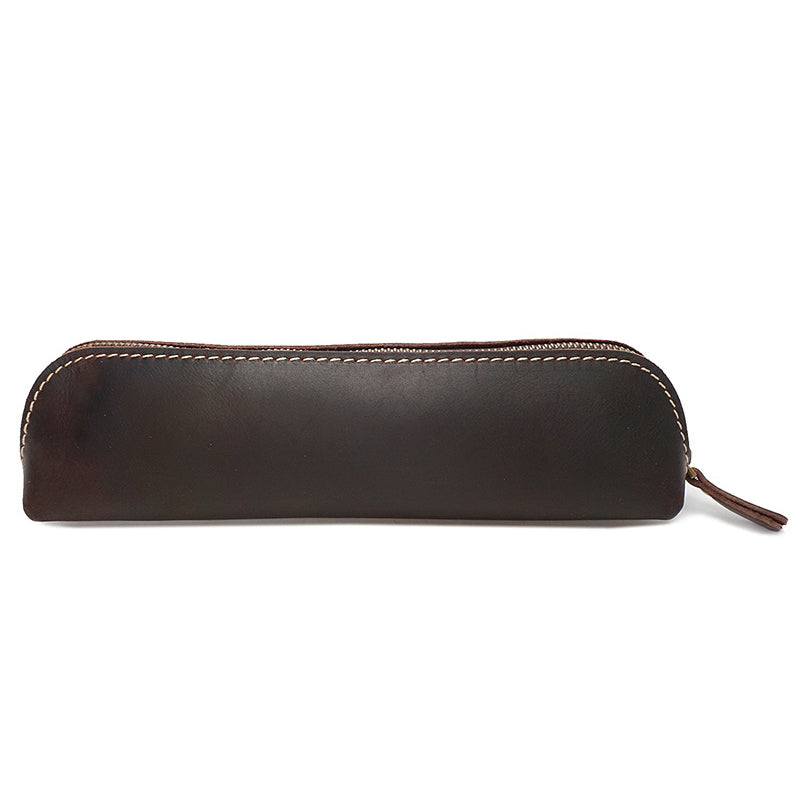 Retro Pen Bag Full Grain Leather Pencil Case Handmade Pen Holder YD1025