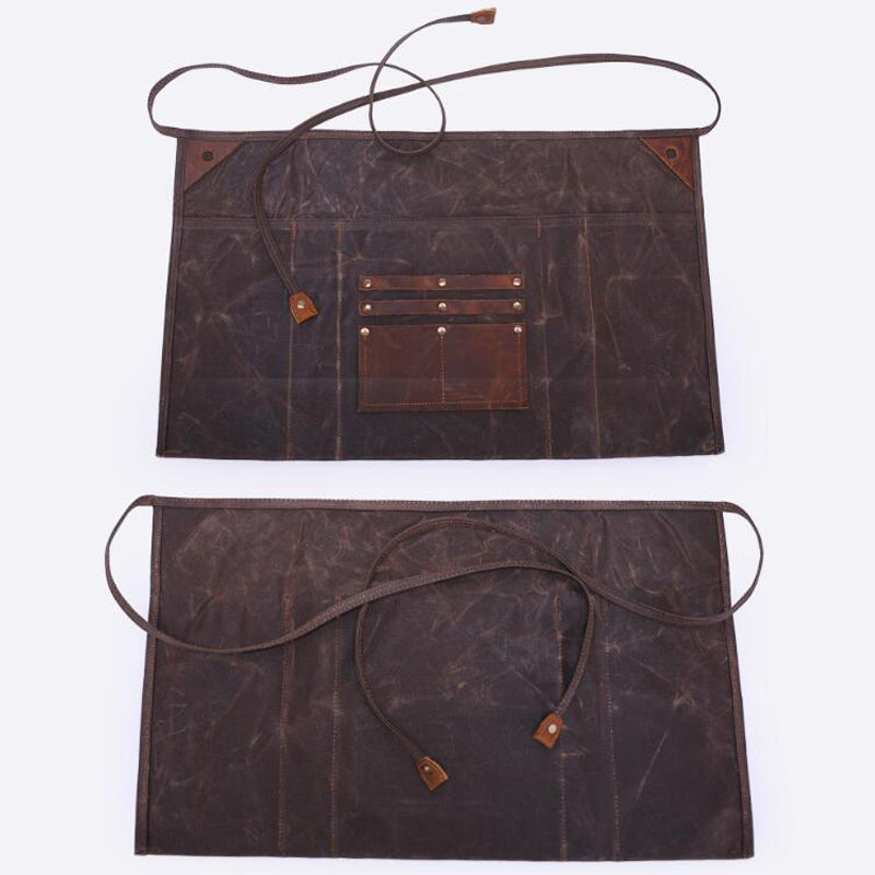 Waxed Canvas Gardening Apron Multifunction Craftsman Apron Retro Waterproof Apron YD5790