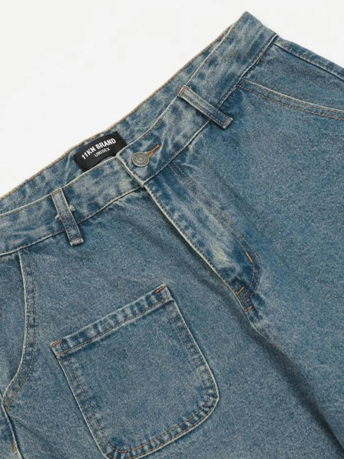 Men's Washed Multi-Pocket Cargo Jeans