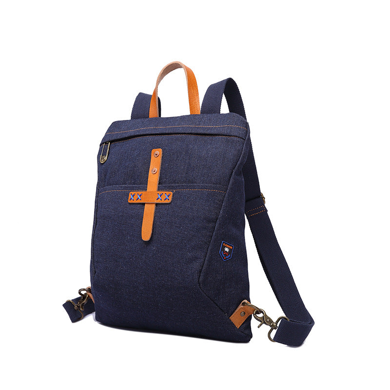 New Denim Canvas Casual Backpack Leather With Canvas School Backpack Fashion Travel Canvas Backpack YD3136