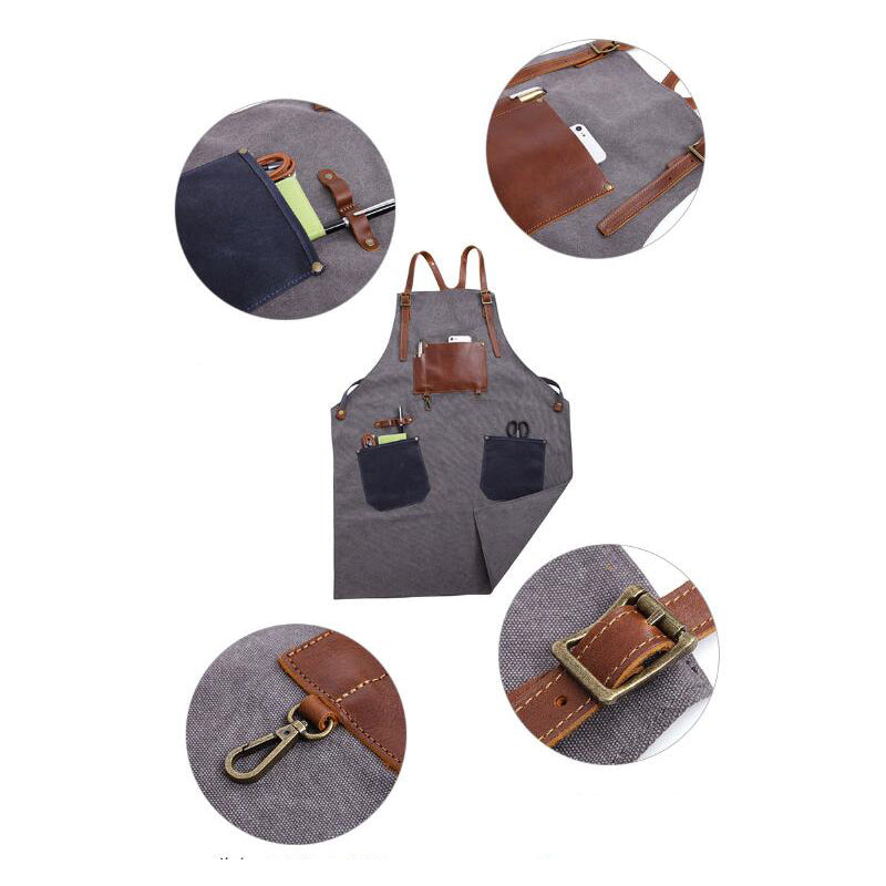 Craftsman Durable Apron Retro Canvas Apron Workshop Long Apron WQ5895