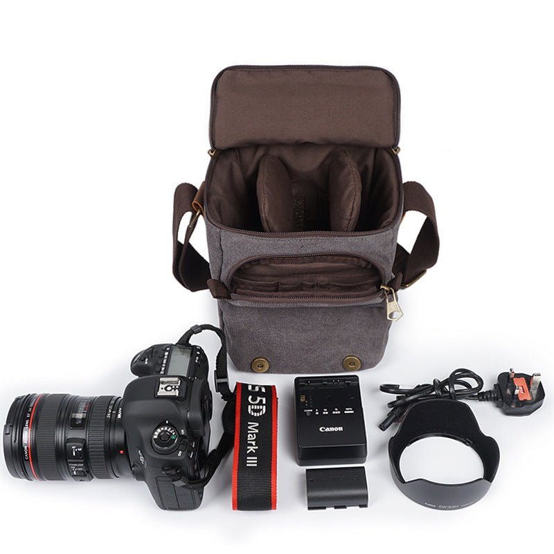 Photographic Hunter Camera Bag Canvas DSLR Camera Bag Vintage Crossbody Messenger Bag 3229