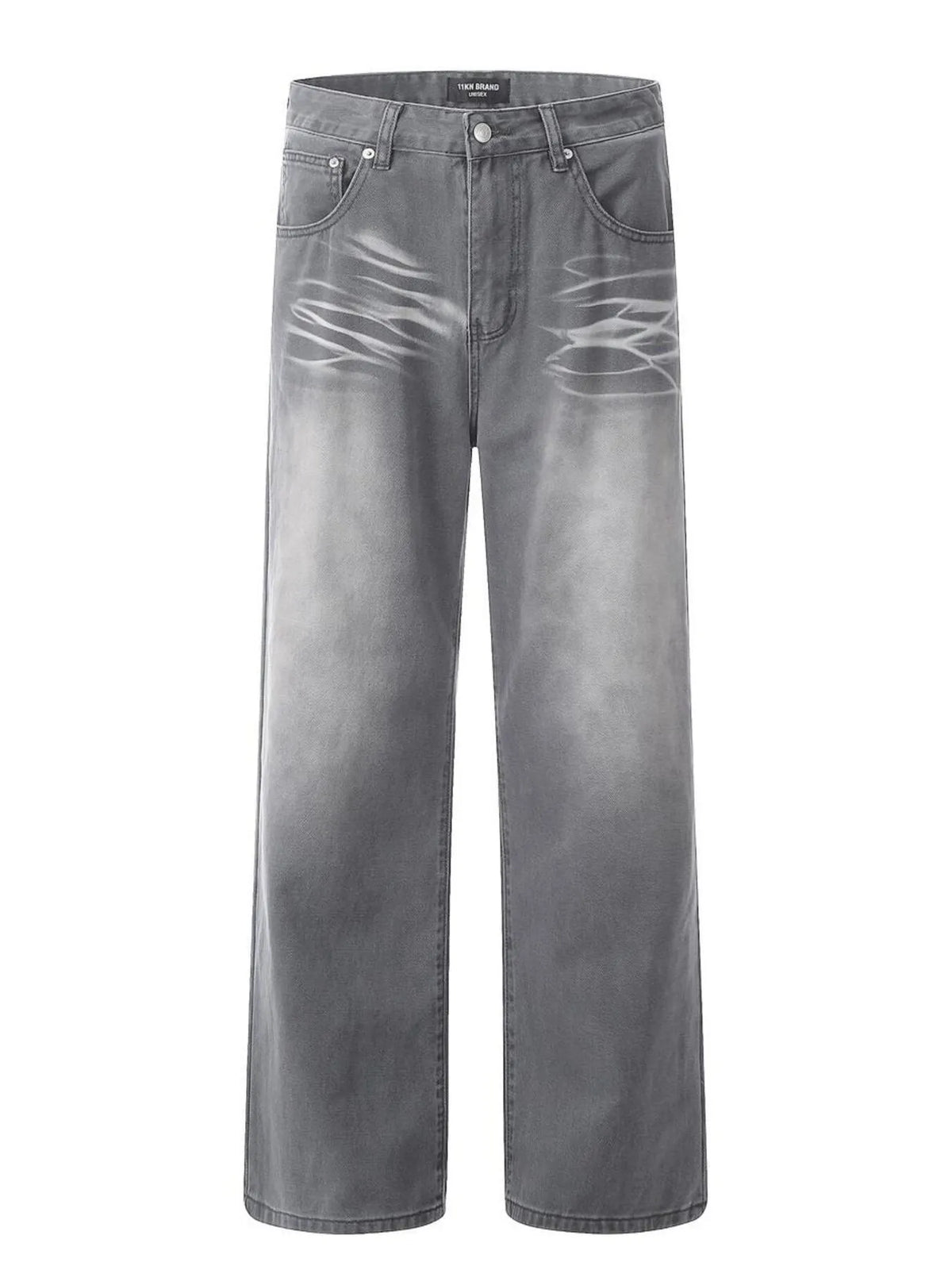 Men's Wide Leg Wash Jeans