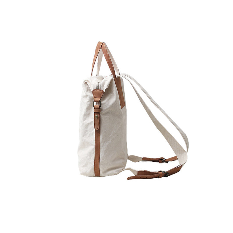 Canvas Backpack Canvas With Full Grain Leather Travel Backpack School Backpack Y8135