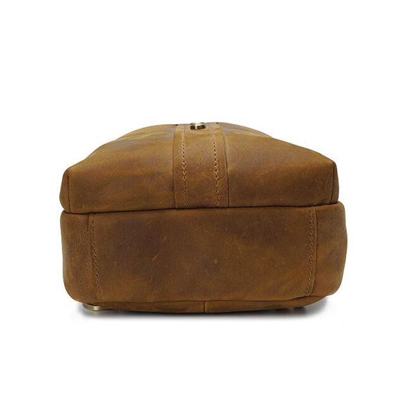 Full Grain Leather Men Chest Pack Retro Men Chest Bag Men Casual Messenger Bag