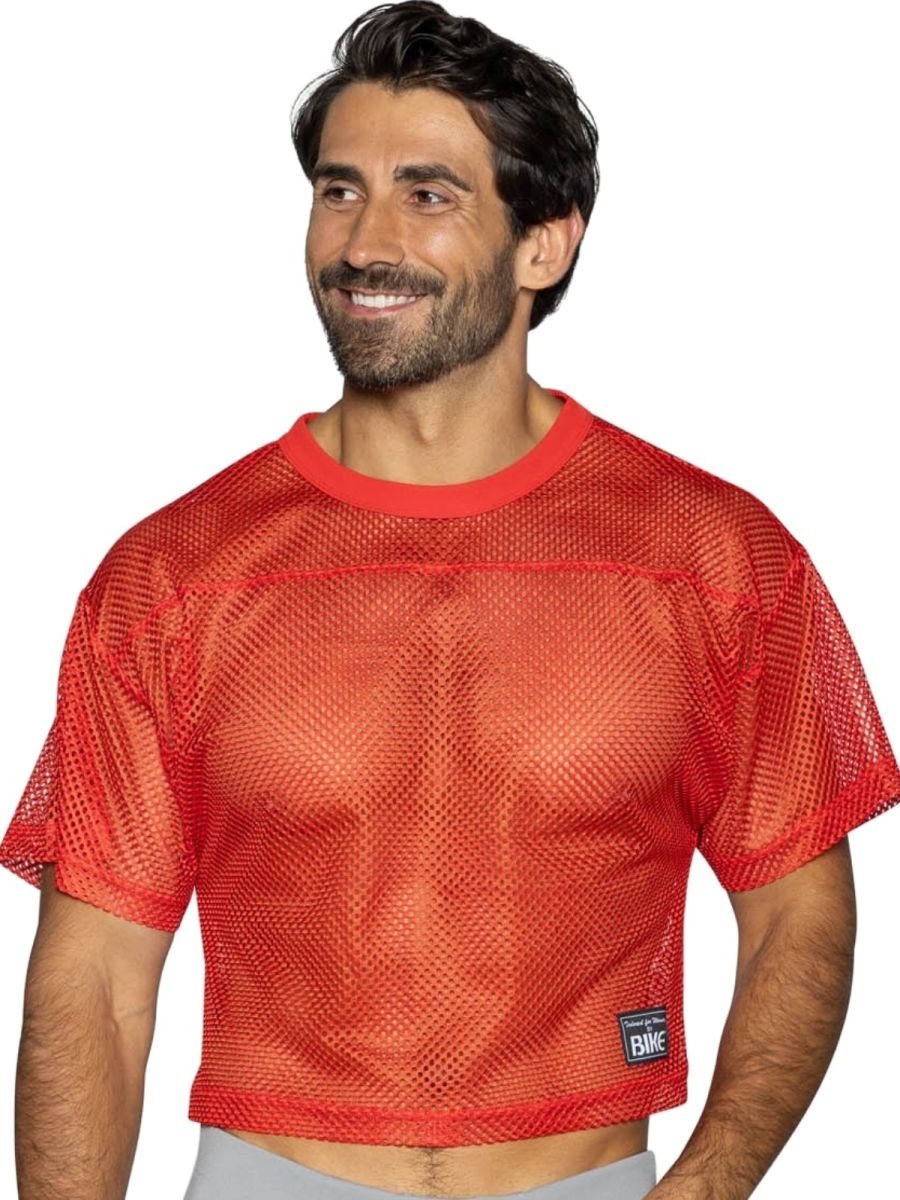 BIKE Athletic Men's activewear BAM134 Short Sleeve Practice Jersey in Color Bright Red