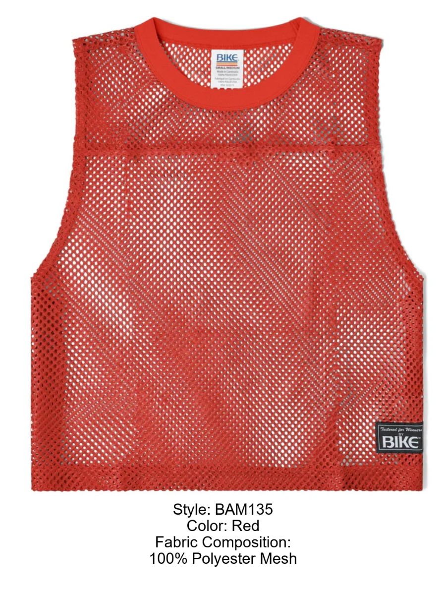 BIKE Athletic Men's activewear BAM135 Sleeveless Practice Jersey Color Color Red