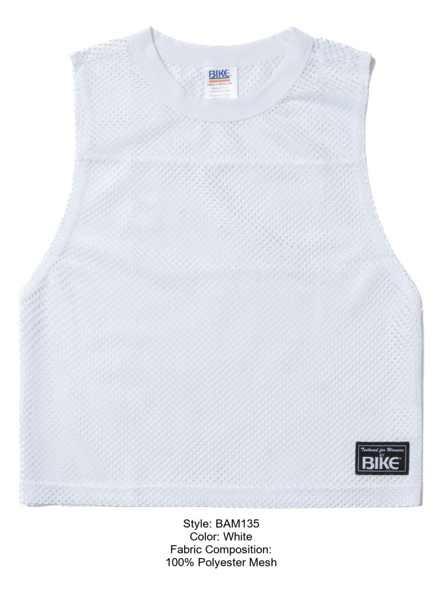 BIKE Athletic Men's activewear BAM135 Sleeveless Practice Jersey - Performance Color White
