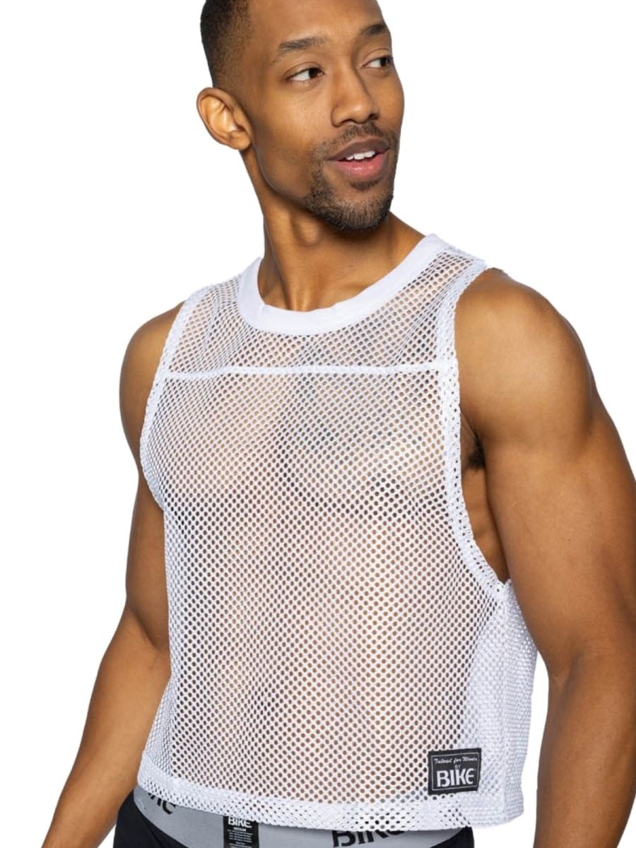 BIKE Athletic Men's activewear BAM135 Sleeveless Practice Jersey - Performance Color White