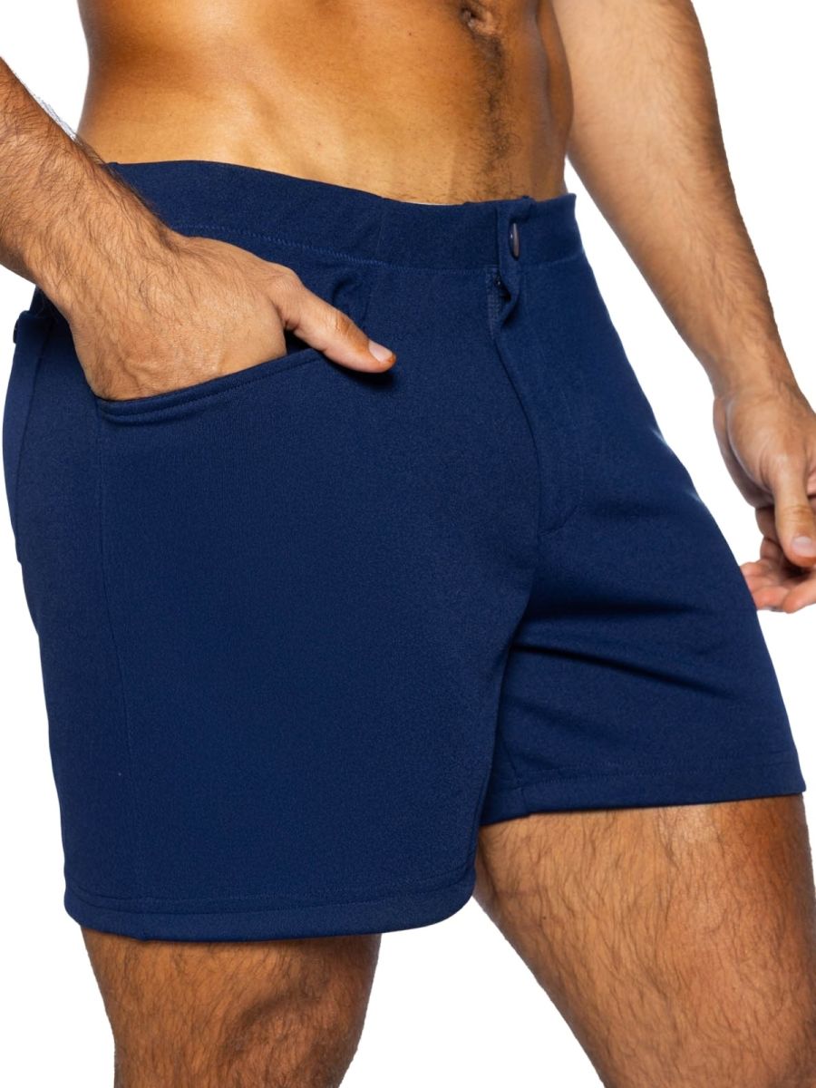 BIKE Athletic Men's activewear BAM207 Coaches Short 5 inch Inseam Color Color Navy