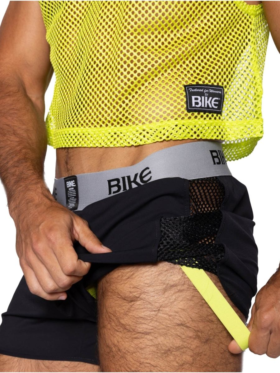 BIKE Athletic Men's activewear BAM225 Peek-a-boo Jock Short Color Black