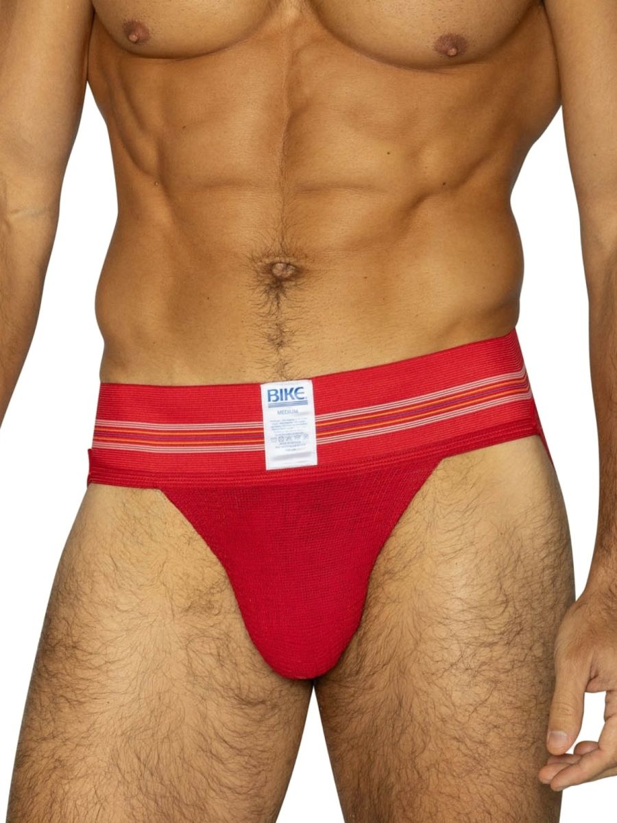 BIKE Athletic Men's Underwear BAS306 Original Number 10 Jockstrap - Vibrant Color Red