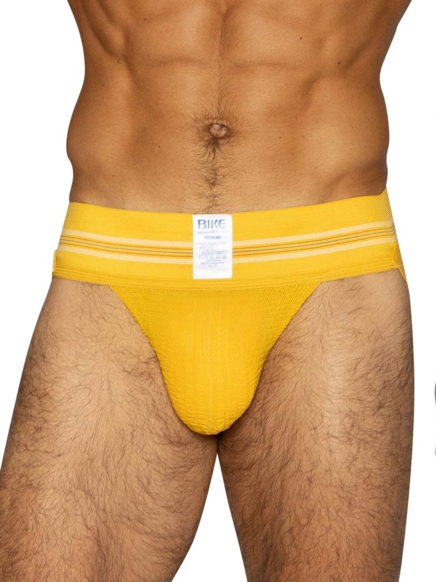 BIKE Athletic Men's Underwear BAS306 Original Number 10 Yellow Jockstrap Color Yellow