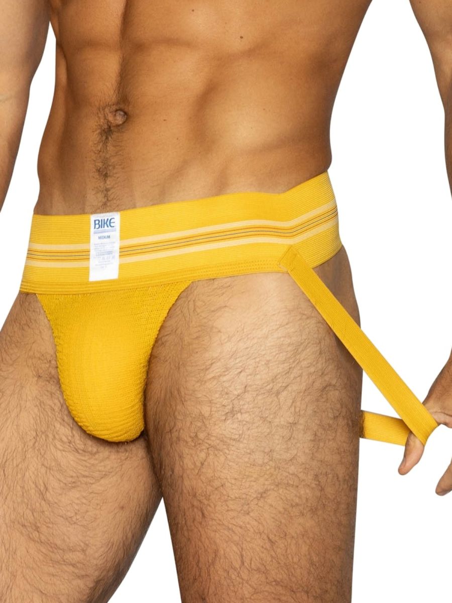 BIKE Athletic Men's Underwear BAS306 Original Number 10 Yellow Jockstrap Color Yellow