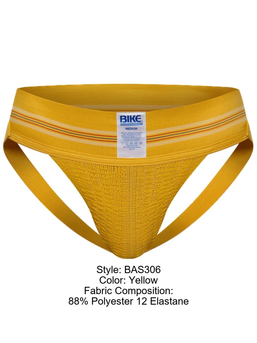 BIKE Athletic Men's Underwear BAS306 Original Number 10 Yellow Jockstrap Color Yellow