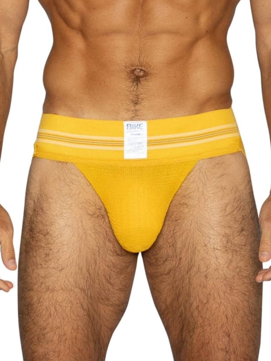 BIKE Athletic Men's Underwear BAS306 Original Number 10 Yellow Jockstrap Color Yellow