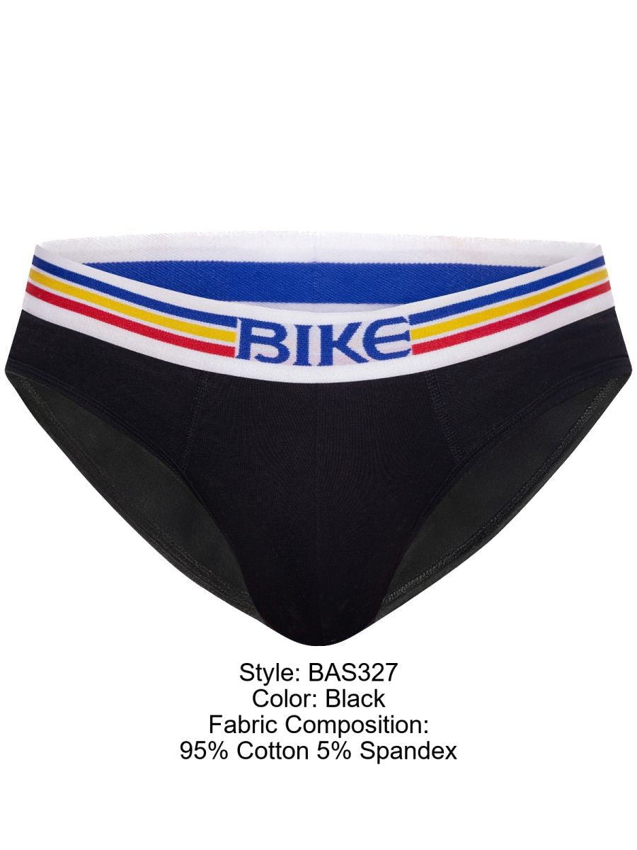 BIKE Athletic Men's Underwear BAS327 Stretch Cotton Brief Color Color Black