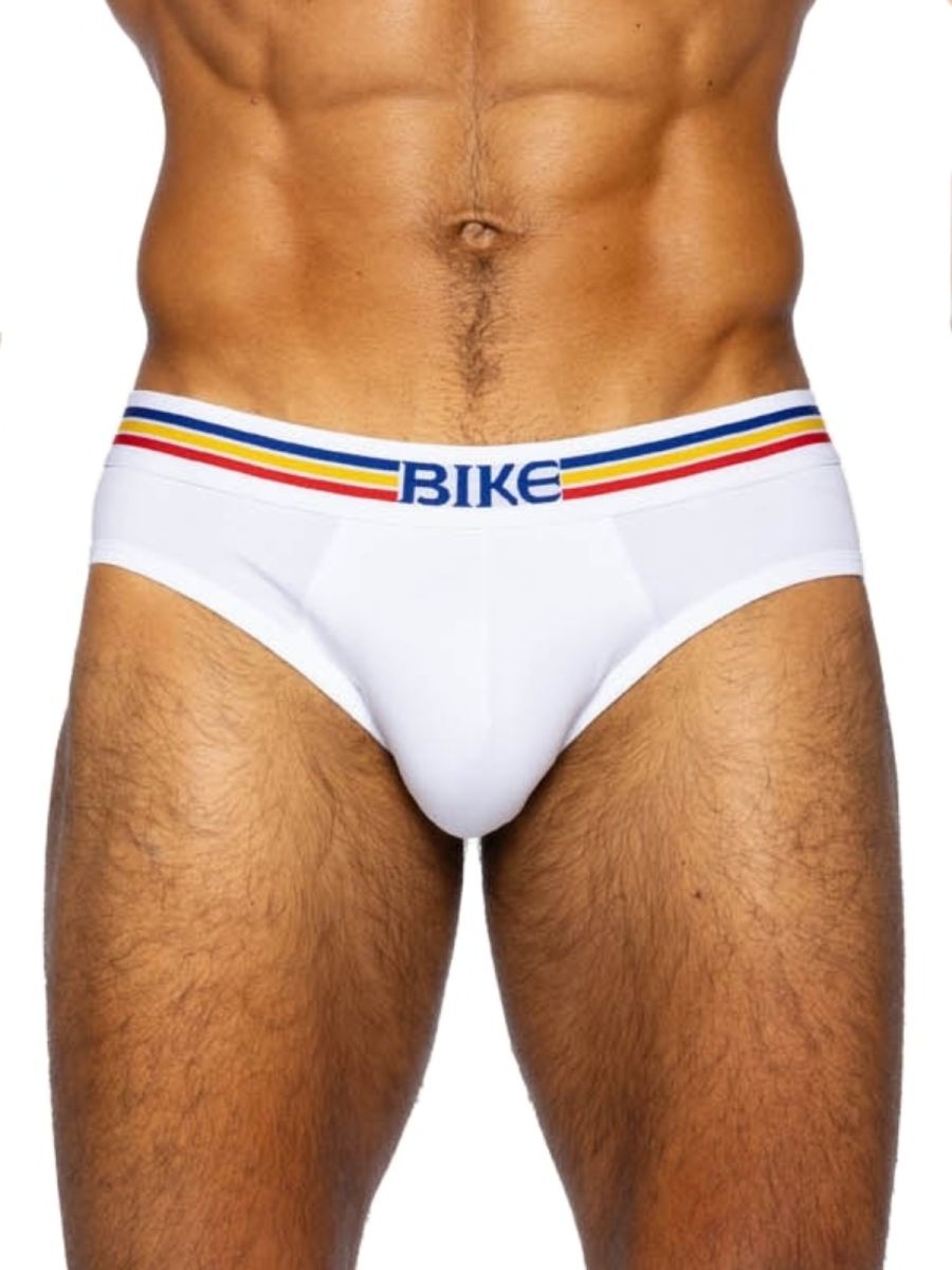 BIKE Athletic Men's Underwear BAS327 Stretch Cotton Brief Color White