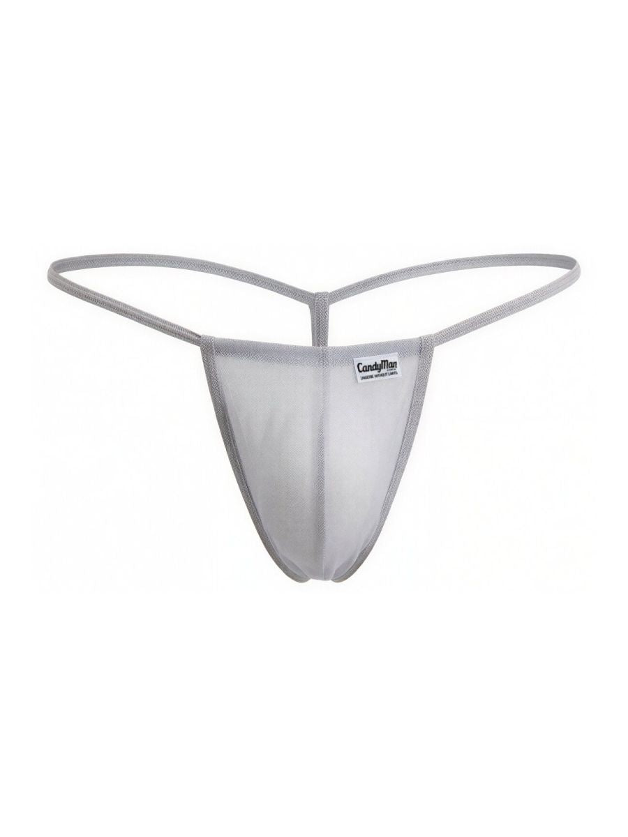 CandyMan 9586 Men's Underwear Mini G-String Color Gray Mesh