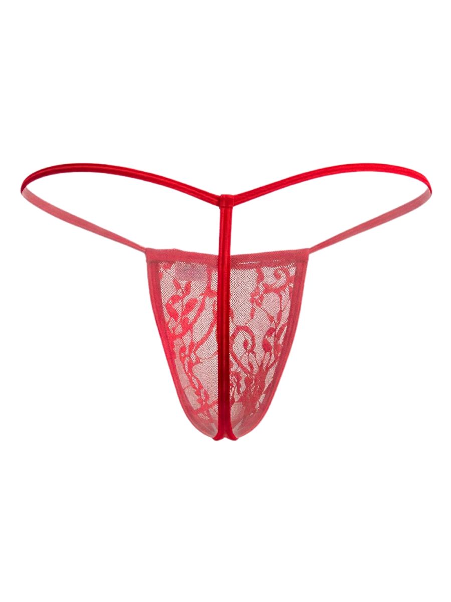 CandyMan 9586 Men's Underwear Mini G-String Color Red Lace