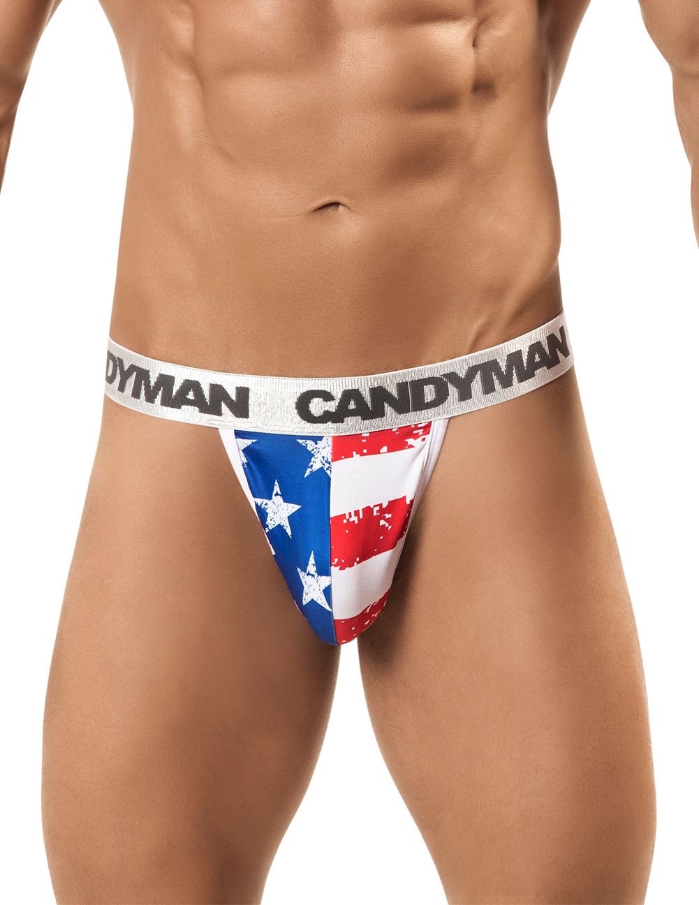 CandyMan Men's Underwear 99154 Patriotic Thong Multi-colored