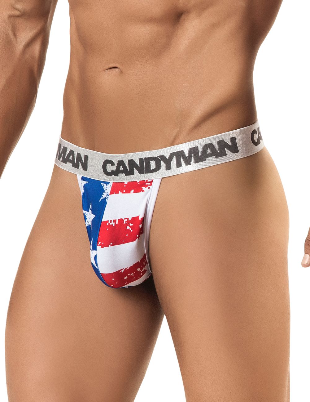 CandyMan Men's Underwear 99154 Patriotic Thong Multi-colored