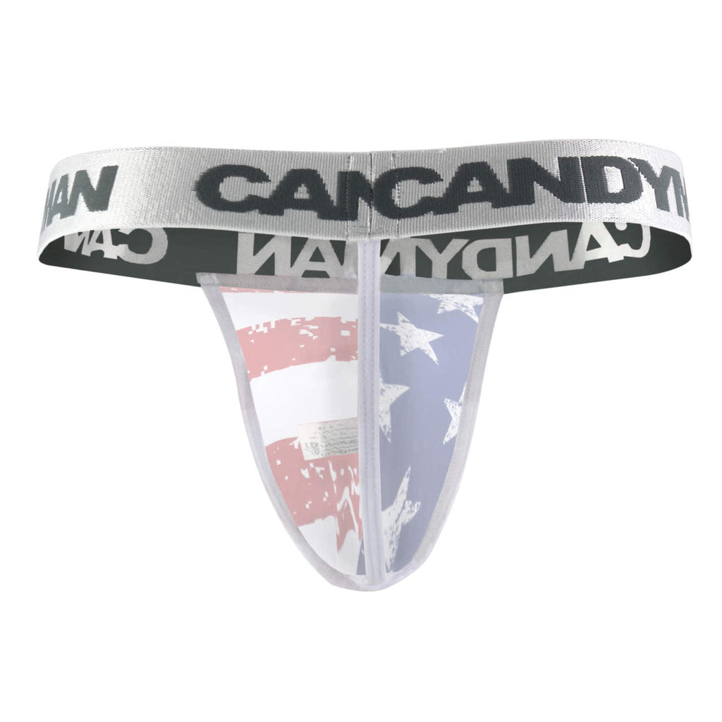 CandyMan Men's Underwear 99154 Patriotic Thong Multi-colored