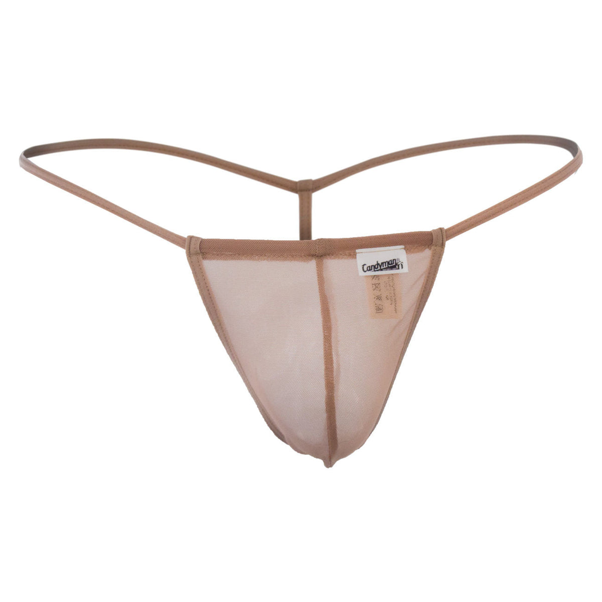 CandyMan 99246 Men's Underwear G-String Mesh Thongs Color Beige